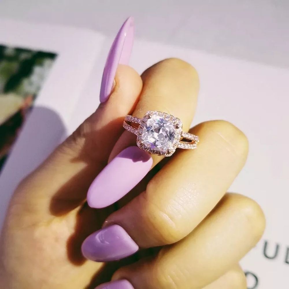 Gorgeous Rose Gold Engagement Set of Rings - Picture 5 of 5